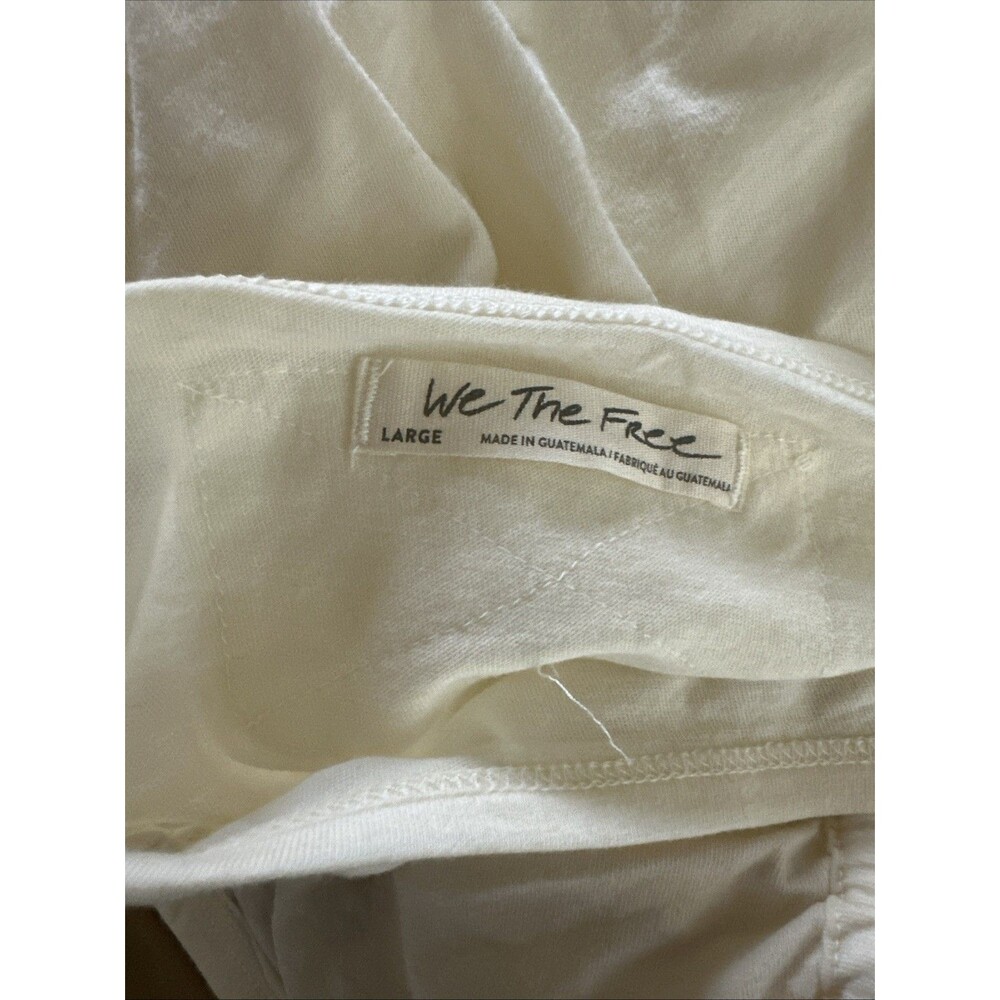 NWOT We The Free Beige Ruched Crop Shirt Large - Picture 2 of 7